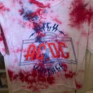 TieDye AC/DC Cropped Tshirt